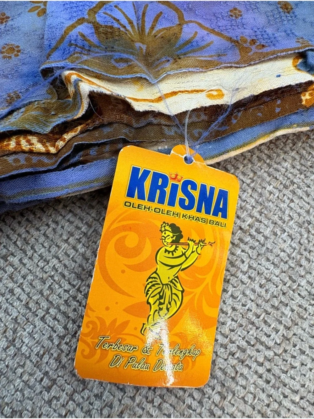 Brand New! Direct from Bali Stunning Krisna Blue & Gold Sarong Sarung
